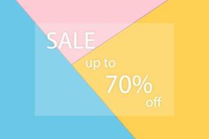 Sale 70 Percent Off Text on Layered Pastel Colors vector