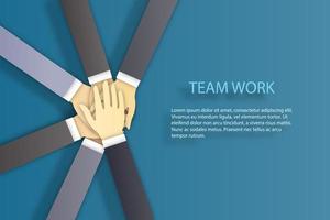 Business Team Stacking Their Hands Together vector