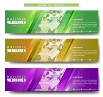 conjunto de banner horizontal colorido diseño diagonal vector