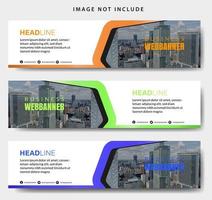 Geometric Shape Colorful Horizontal Banner Set vector