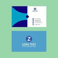 Blue Business Card with Diamond and Curved Design vector