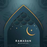 Ramadan Kareem Greetings in Archway vector