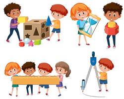 Student with math tools vector