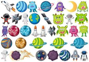 Large space themed set vector