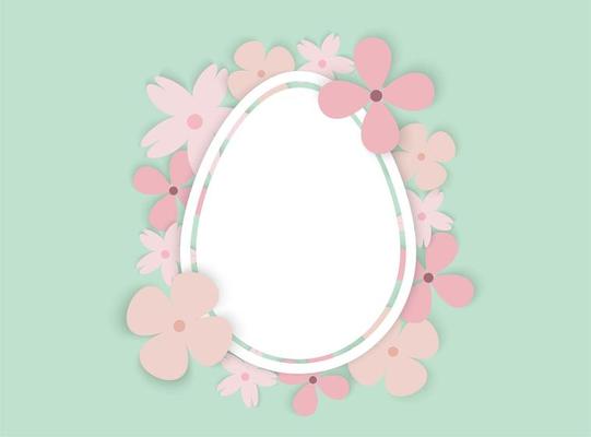 Easter Egg with Flowers Frame