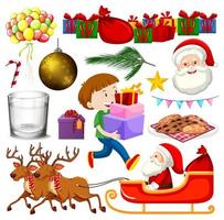 Set of isolated objects of Christmas theme vector