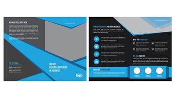 Blue and Black Modern Angled Brochure Design vector