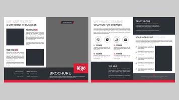 Modern Red and Gray Brochure Pages Design vector