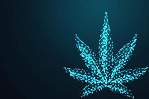 marco de alambre poligonal de hoja de cannabis