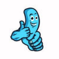 Blue Hand Character Giving Thumbs Up  vector