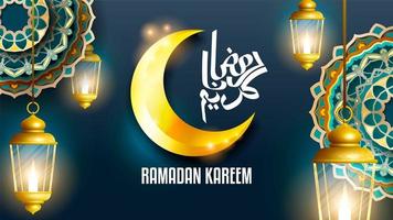 Ramadan Kareem Lantern Background vector