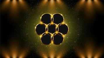 Golden Circle Background with Lights vector