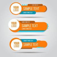 Lower third colorful banner set vector