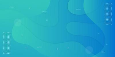 Green and Blue Wavy gradient Poster vector