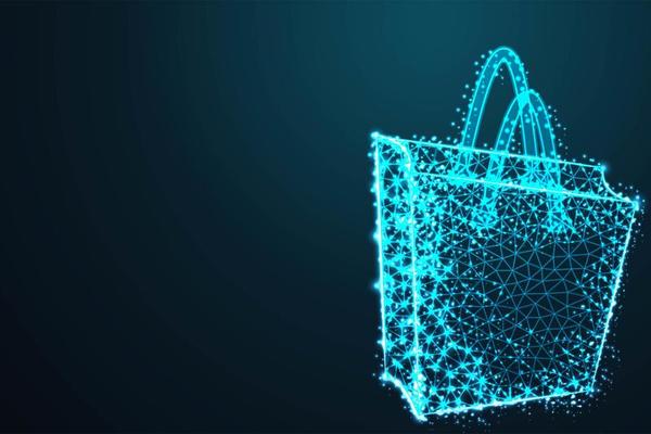 Modern Blue Poly Shopping Bag Design