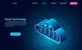 página de inicio de tecnología en la nube vector