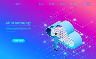 Modern Cloud and Security Technology vector