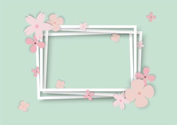 Pastel Flowers White Frame Outline