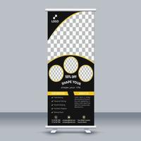 Fitness Roll Up Banner with Circle Design vector