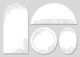 Set of Rounded Botanical Frames  vector