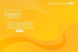Yellow curved geometric web design vector
