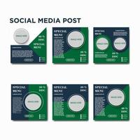 Social media post menu set