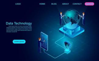 Data Technology Room Landing Page vector