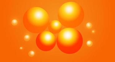 papel tapiz degradado naranja con esferas vector
