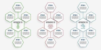 Set of Hexagon Infographics Elements