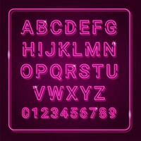 Purple Neon Alphabet  for Decoration 