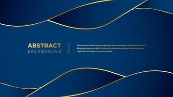 Blue and Gold Wavy Design vector