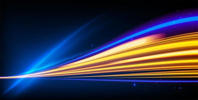 Light Trails Effect with Colorful Blurred Lines