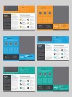 conjunto de plantillas plegables con espacio para foto vector