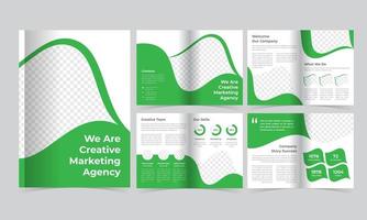 Green Corporate Brochure Template with Sloping Details