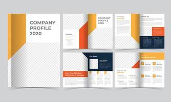 Orange and Blue Corporate Brochure Template vector