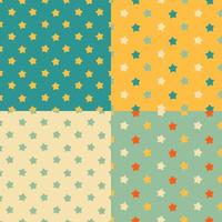 Medium size stars seamless pattern set vector