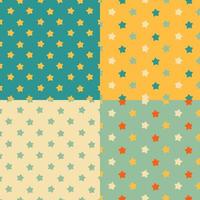 Medium size stars seamless pattern set vector