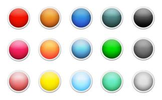 conjunto de botones redondos de colores vector