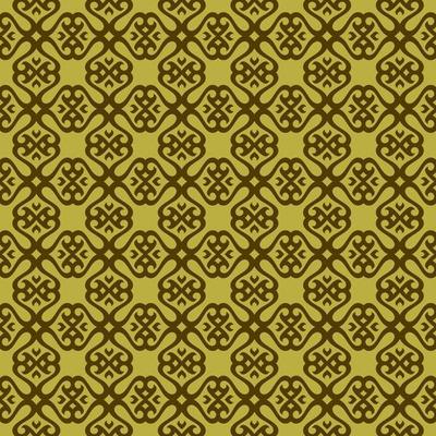 Pea Green and Dark Green Geometric Pattern