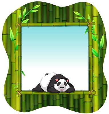 Bamboo frame and panda