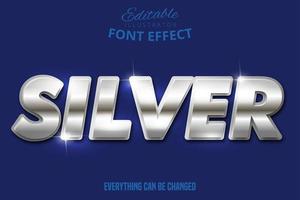 Metallic silver text effect vector