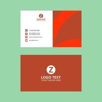 Red Elegant Business Card Template with Split Front vector