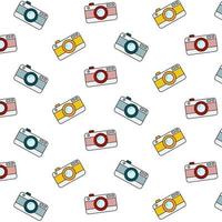 Retro Camera Pattern on White Background vector
