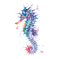 Seahorse painted with watercolor vector