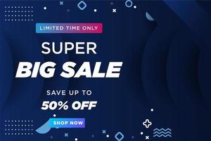 Big sale banner ad with overlapping circles vector