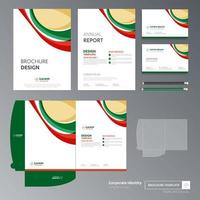 Red and Green Promotional Flyer Template Set vector