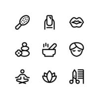 Beauty Line Icons with Lips, Scissors and More vector