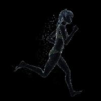 Female Figure Running in Halftone Dots vector