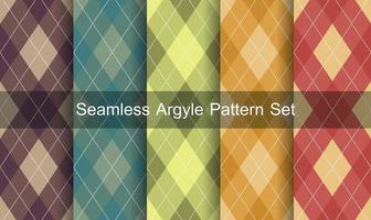 conjunto de patrones de argyle sin costura. vector