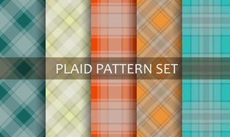 Plaid Various Colorful Patterns Set vector